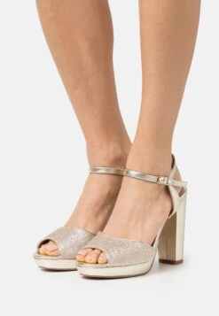 Anna Field Leather- Sandalen Met Plateauzool - Gold